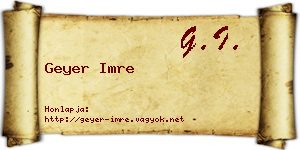 Geyer Imre névjegykártya